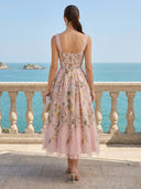 Tulle A Line Sweetheart Sleeveless Long Formal Dresses