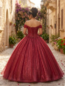 Tulle Sequin A Line Corset V Neck Long Formal Dresses