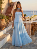 Chiffon Mermaid Formal Dresses Cowl Neck Long Formal Dresses with Cape Wedding Guest Maxi Dresses