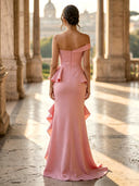 Satin Mermaid Sweetheart One Shoulder Long Formal Dresses with Slit