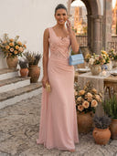 Chiffon Mermaid One Shoulder Long Formal Dresses with Corset