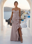 Mermaid Satin Sweetheart Sleeveless Long Formal Dresses with Slit