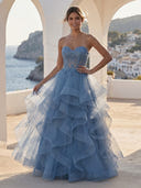 A Line Lace Sweetheart Sleeveless Long Formal Dresses