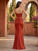 Satin Strapless Long Mermaid Formal Dresses