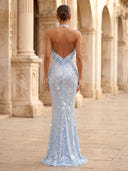 Sequin Halter Mermaid Long Formal Dresses