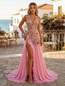 Chiffon Sheath Pleated V Neck Sleeveless Long Formal Dresses with Scarf Wedding Guest Maxi Dresses