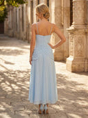 Chiffon A Line Pleated Sweetheart Sleeveless Long Formal Dresses