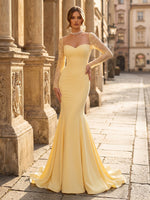 Satin Mermaid Sweetheart Long Sleeve Formal Dresses