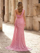 Mermaid One Shoulder Sleeveless Long Formal Dresses with Slit