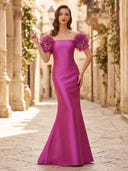Mermaid Satin Strapless Sleeveless Long Formal Dresses with Flower