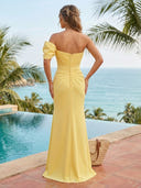 Satin Sheath Strapless Sleeveless Long Formal Dresses