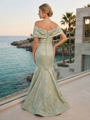 Mermaid Satin Off the Shoulder Sleeveless Long Formal Dresses
