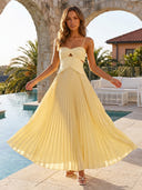 A Line Spaghetti Straps Chiffon Sleeveless Long Formal Dresses