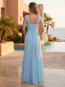 Chiffon A Line Sweetheart Sleeveless Long Formal Dresses