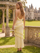 Satin V Neck A Line Sleeveless Ruffles Long Formal Dresses