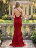 Sequin Cowl Neck Mermaid Long Formal Dresses