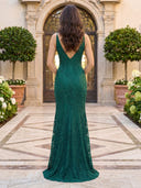 Lace V Neck Mermaid Shealth Long Formal Dresses