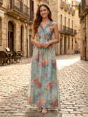 Chiffon A Line Halter Sleeveless Long Formal Dresses