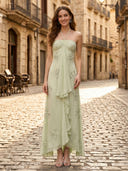 Chiffon A Line Halter Sleeveless Long Formal Dresses