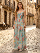 A Line Chiffon Sweetheart Sleeveless Long Formal Dresses