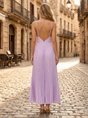 Chiffon A Line V Neck Sleeveless Long Formal Dresses