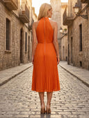 A Line Chiffon Halter Sleeveless Formal Dresses
