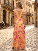 Chiffon V Neck A Line Sleeveless Long Formal Dresses