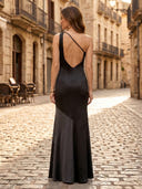 Satin Sheath One Shoulder Sleeveless Long Formal Dresses
