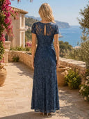 Lace A Line Scoop Neck Short Sleeves Short Formal Dresses