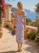 Chiffon Mermaid Sweetheart Short Sleeves Long Formal Dresses