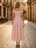 Chiffon A Line Off Shoulder Long Formal Dresses