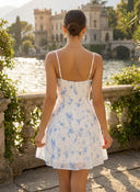 Flower Chiffon A Line Spaghetti Straps Short Homecoming Dresses