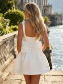 Floral A Line Spaghetti Straps Short Homecoming Dresses with Bow