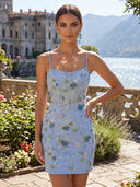 Lace Spaghetti Straps Mermaid Short Corset Homecoming Dresses