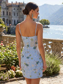 Lace Spaghetti Straps Mermaid Short Corset Homecoming Dresses