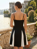 Satin Spaghetti Straps Square Neck A Line Short Homecoming Dresses