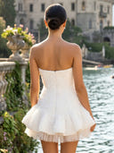 Tulle Strapless A Line Short Homecoming Dresses with Flower
