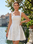 Chiffon Spaghetti Straps A Line Short Floral Homecoming Dresses