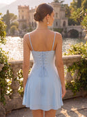 Chiffon Spaghetti Straps Short A Line Homecoming Dresses