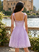 Tulle Spaghetti Straps Short Sweetheart A Line Homecoming Dresses