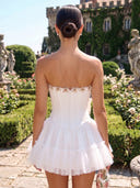 Tulle Short Strapless A Line Homecoming Dresses