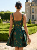 Floral A Line Short Spaghetti Straps Drop Waist Homecoming Dresses