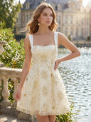 Sequin A Line Spaghetti Straps Short Homecoming Dresses