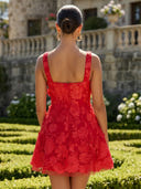 Floral Short Spaghetti Straps A Line Homecoming Dresses with Flower
