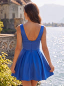 Satin A Line Short Spaghetti Straps Sweetheart Homecoming Dresses