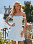 Floral Short Off the Shoulder A Line Homecoming Dresses