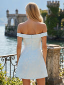 Floral Short Off the Shoulder A Line Homecoming Dresses