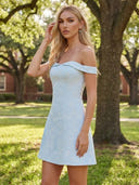 Floral Short Off the Shoulder A Line Homecoming Dresses