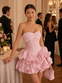 Satin A Line Strapless Sleeveless Short Homecoming Dresses