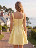A Line Square Neck Sleeveless Short Homecoming Dresses